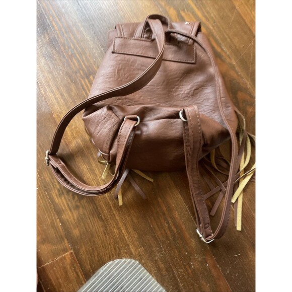 Western Aztec Purse Backpack Fringe Faux Leather Bag Boho - Picture 7 of 11
